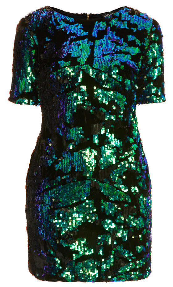 Sequin Velvet Dress, Topshop, £68